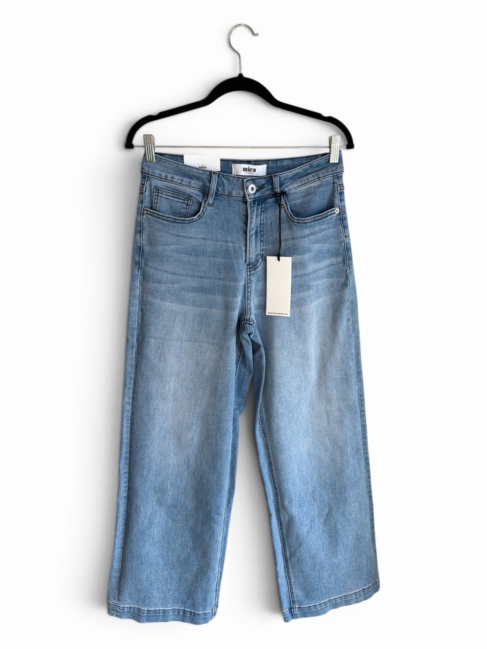 Mica Wide Leg Jean Womens Size 28 Light Wash Stretch Comfortable Denim New - Picture 4 of 16